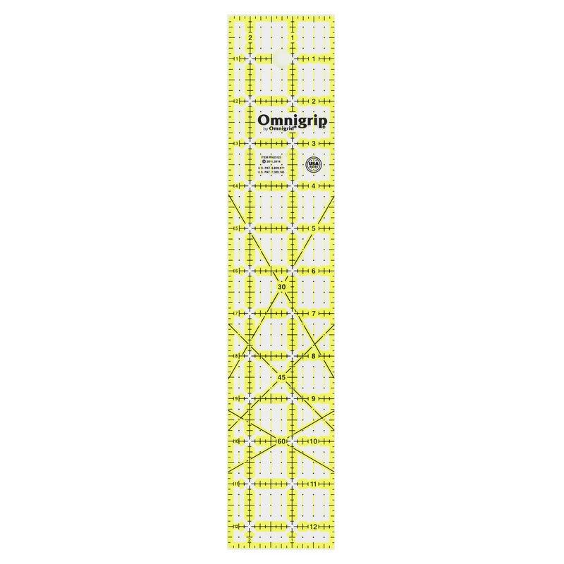 Omnigrid Omnigrip 2-1/2" x 12-1/2" Non-Slip Rectangle Quilting Ruler by Omnigrid - Image 1
